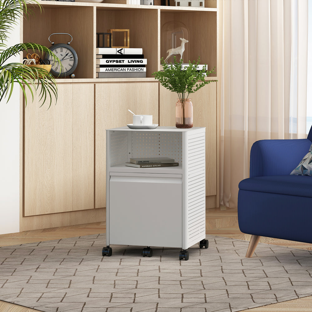 Archivador con ruedas Velvevn 1 cajón acero 54x40x36cm [en.casa]
