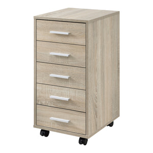  [en.casa]® Kontorskab på hjul - 63x33x38cm - 5 skuffer - i forskellige farver