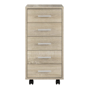  [en.casa]® Kontorskab på hjul - 63x33x38cm - 5 skuffer - i forskellige farver