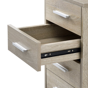  [en.casa]® Kontorskab på hjul - 63x33x38cm - 5 skuffer - i forskellige farver
