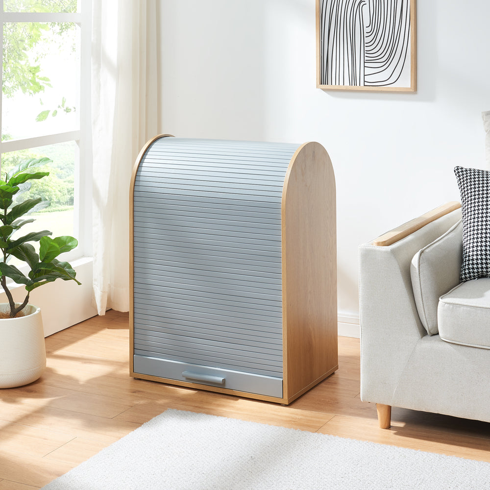 Rullejalousiskab Kavlinge 80x60x40 cm bambus/grå [en.casa]