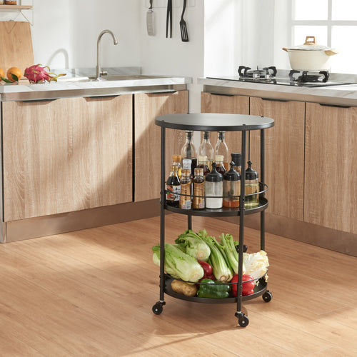Serveringsvogn Munkedal Metal Sort [en.casa] - premiumXL