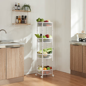 Rullebord Sørreisa med 4 niveauer 123xØ37,5cm Hvid [en.casa] - premiumXL