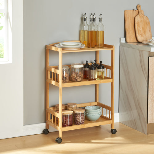 Serveringsvogn Huddinge 80x53x30 cm bambus [en.casa] - premiumXL