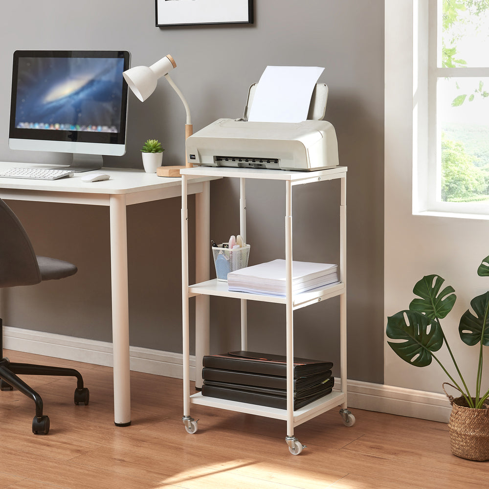 Rullebord til printer Janertu 82x39x35 cm hvid [en.casa] - premiumXL