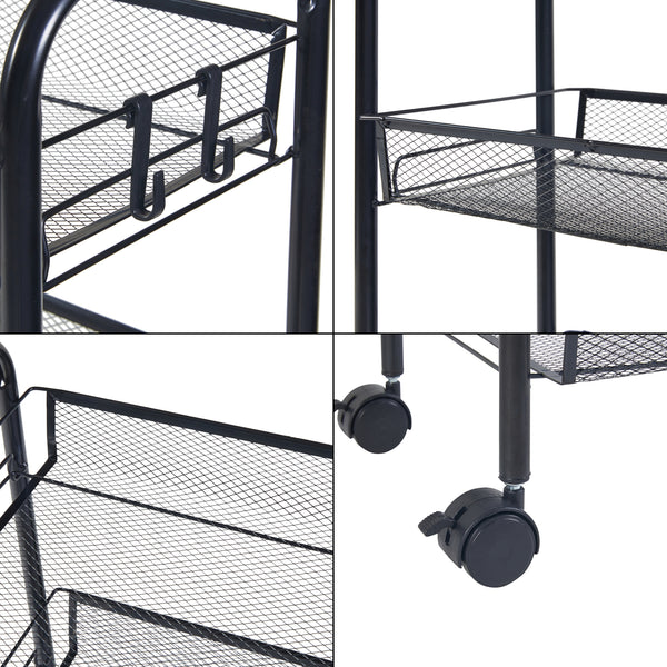 Trolley Tromsø sort i forskellige designs Versioner [en.casa]