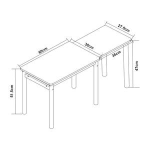 Børnebord Skellefteå 60x38x52 cm [en.casa]