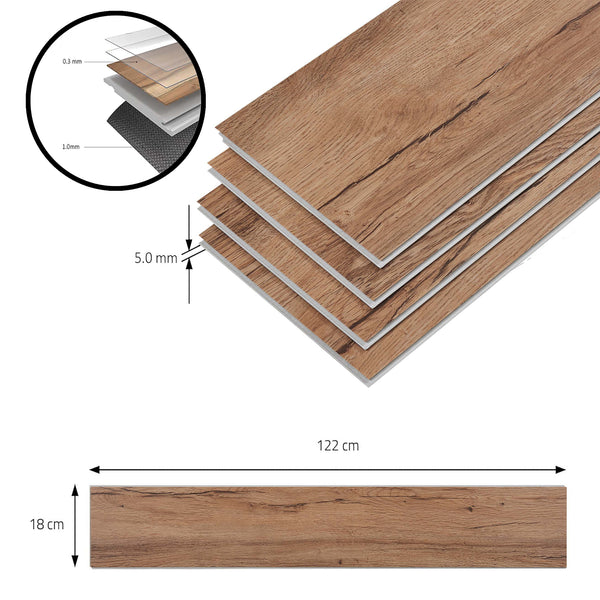 SPC click floor Okapirg dekorative planker 122 x 18 cm [NEU.HOLZ]