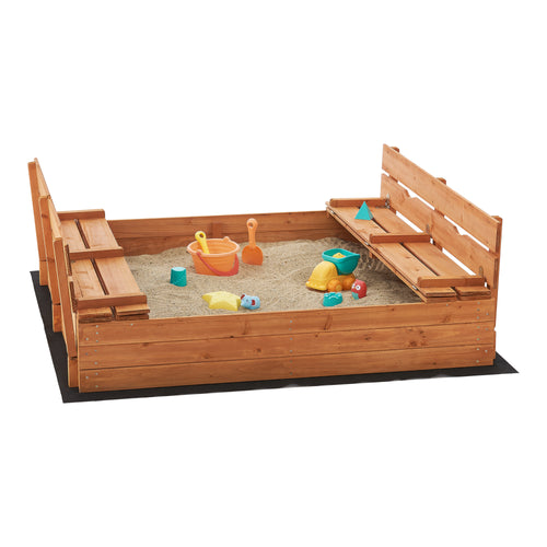 Campillos sandkasse med siddepladser 23,5 x 118 x 114 cm naturtræ [en.casa].