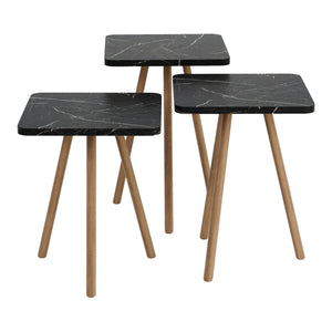 Hobro sofabord sæt med 3 kvadratiske 49x34x34 cm [en.casa].
