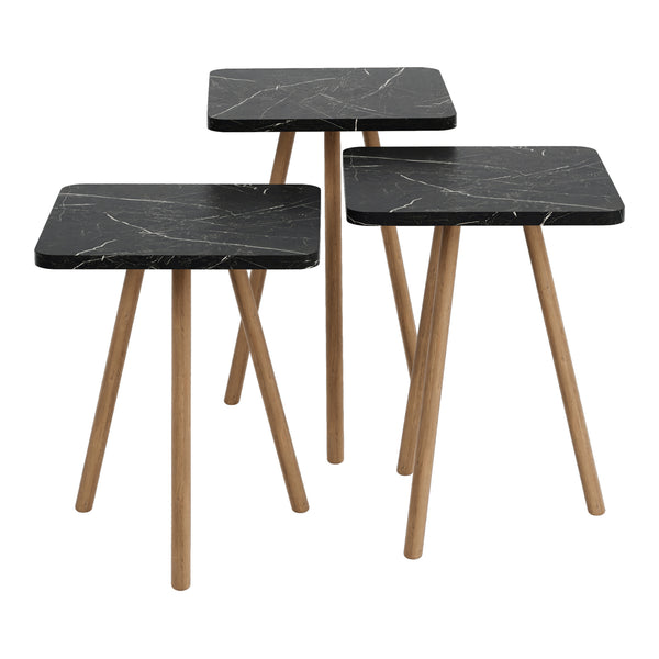 Hobro sofabord sæt med 3 kvadratiske 49x34x34 cm [en.casa].
