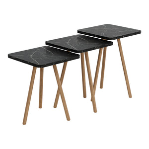 Hobro sofabord sæt med 3 kvadratiske 49x34x34 cm [en.casa].