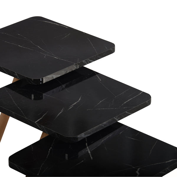 Hobro sofabord sæt med 3 kvadratiske 49x34x34 cm [en.casa].