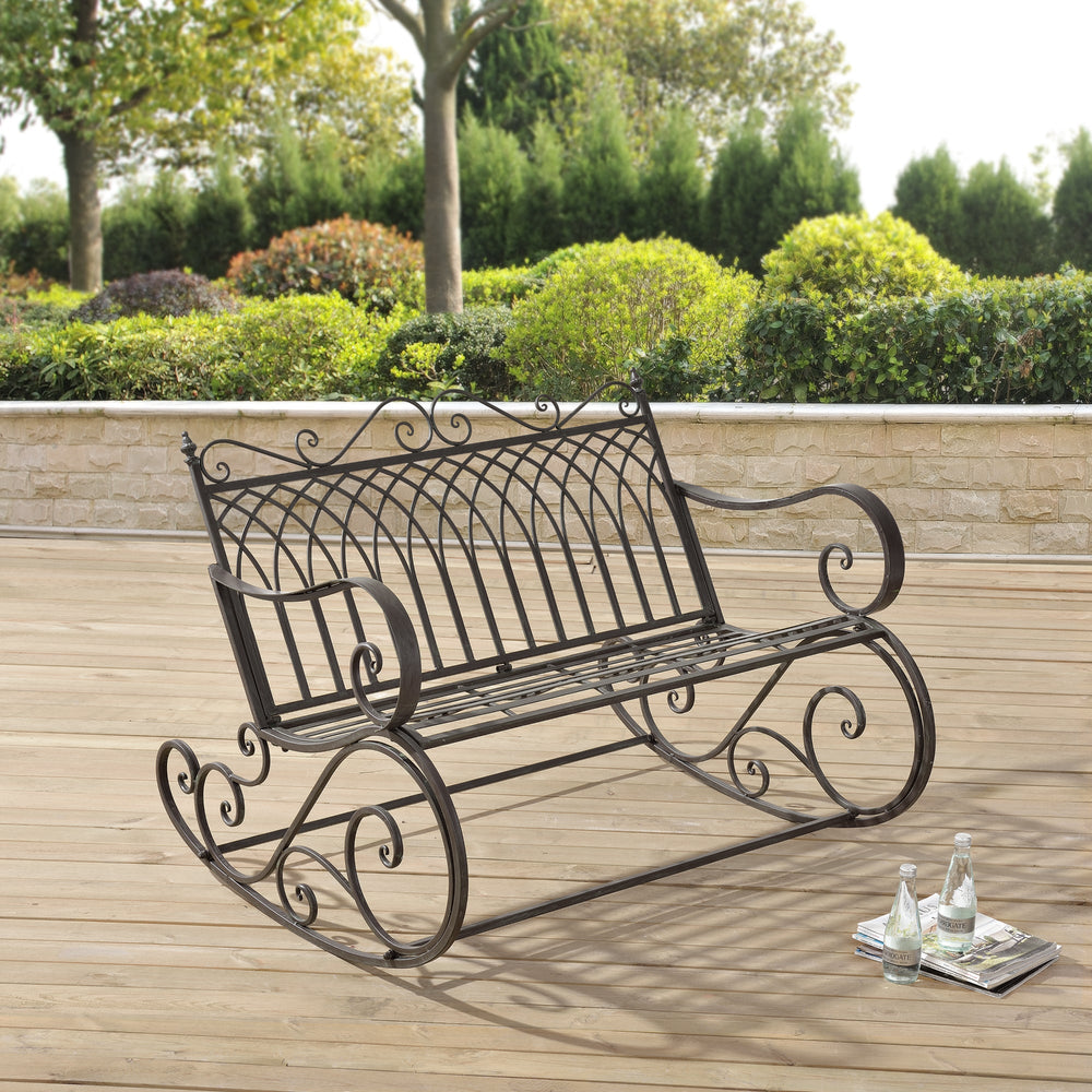 Gyngesofa Greenough 85x113x95cm i landhusstil i forskellige farver en.casa - premiumXL
