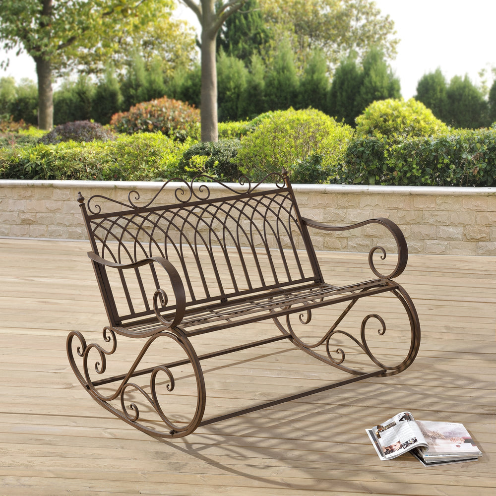 Gyngesofa Greenough 85x113x95cm i landhusstil i forskellige farver en.casa - premiumXL