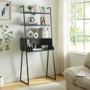 Skrivebord Storfjord med stigestativ 184x80x40cm Sort [en.casa] - premiumXL