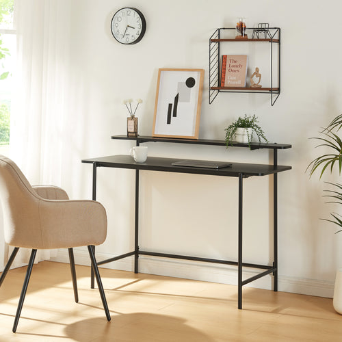 Skrivebord Samnanger 120x55x88 cm Sort [en.casa] - premiumXL