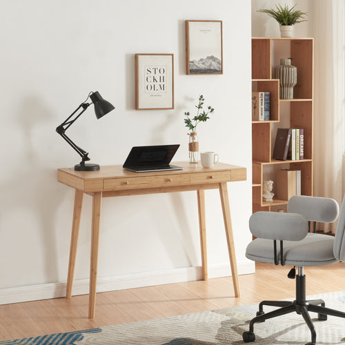 Skrivebord Hässleholm bambus 100x50x75cm natur [en.casa] - premiumXL