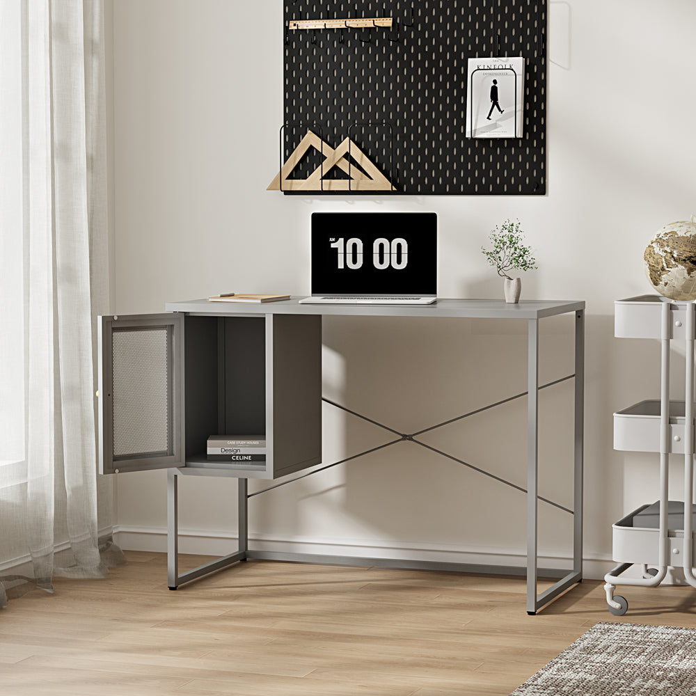 Skrivebord Sund stål 75x100x50 cm grå [en.casa] - premiumXL