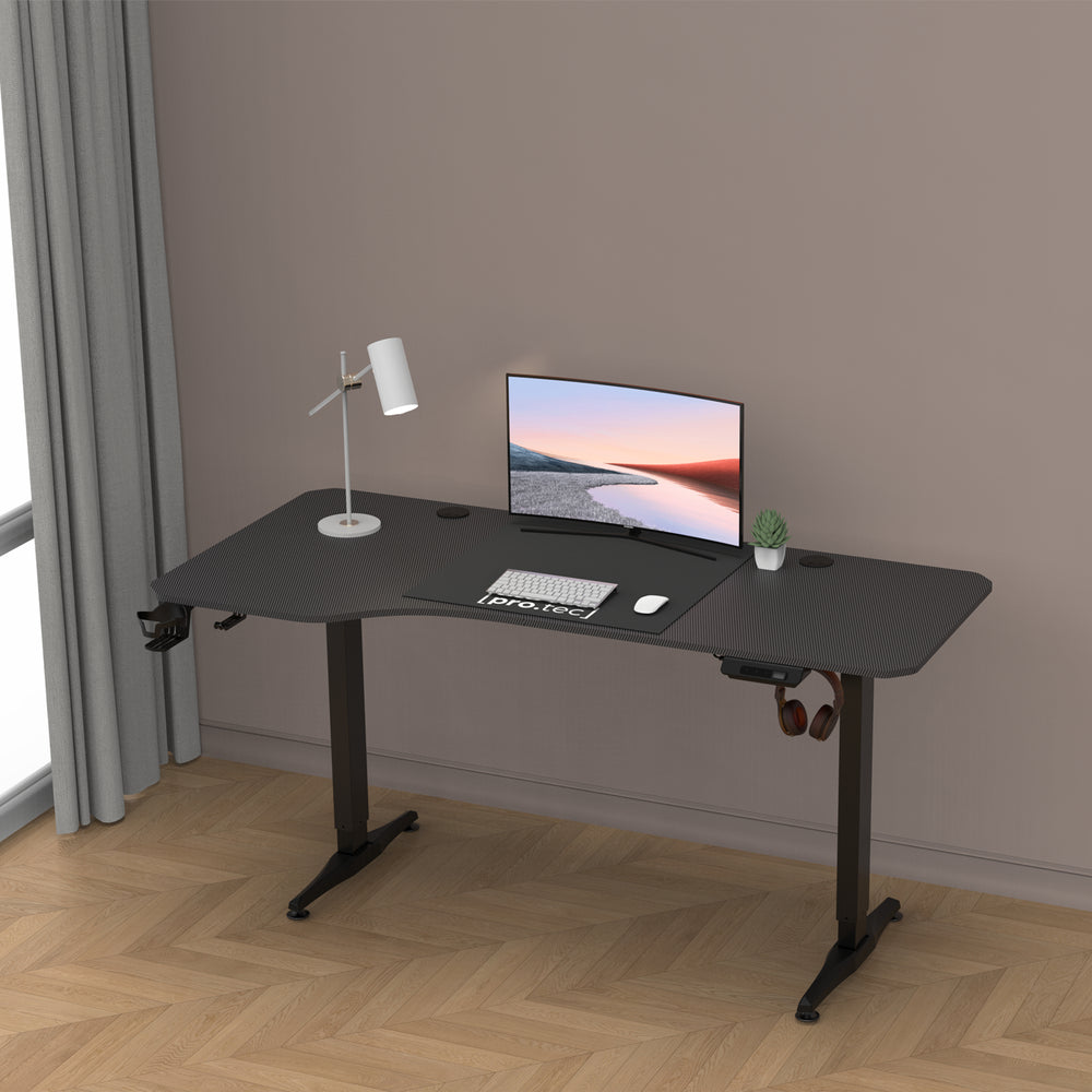Højdejusterbart bord Oxnard elektrisk 160x75cm i forskellige farver [pro.tec] - premiumXL
