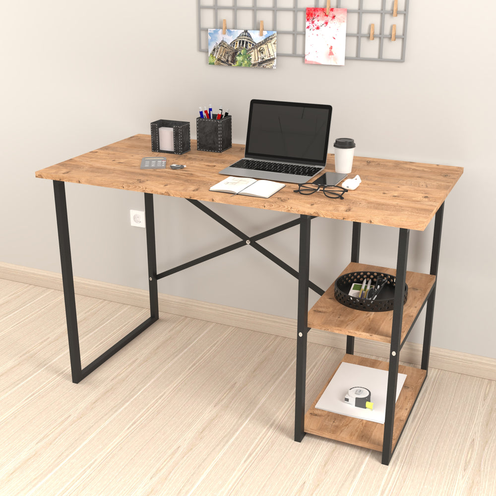 Skrivebord Nittedal med reol 120x60x75cm i forskellige farver [en.casa] - premiumXL