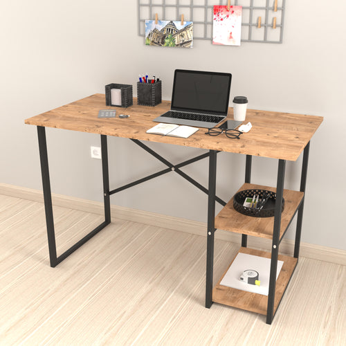 Skrivebord Nittedal med reol 120x60x75cm i forskellige farver [en.casa] - premiumXL