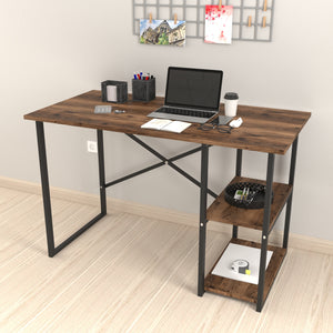 Skrivebord Nittedal med reol 120x60x75cm i forskellige farver [en.casa] - premiumXL