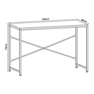 [en.casa]® Skrivebord Königstein - 120x60x72cm - understel af metal - i forskellige farver