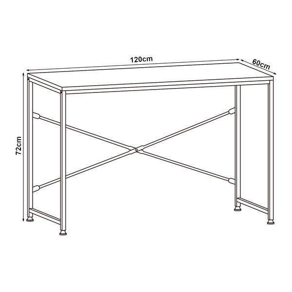 [en.casa]® Skrivebord Königstein - 120x60x72cm - understel af metal - i forskellige farver