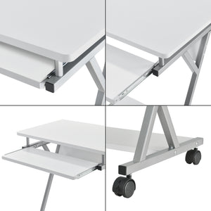 [en.casa]® Computerbord - Laptopbord med hjul - 60x40x75cm - i forskellige farver