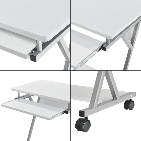[en.casa]® Computerbord - Laptopbord med hjul - 60x40x75cm - i forskellige farver