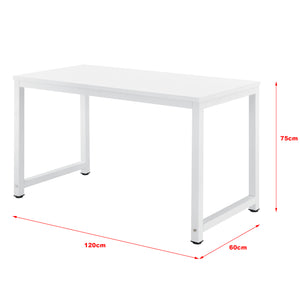 [en.casa]® Skrivebord Herning - 75x120x60cm - stål - melaminbelagt spånplade - justerbar højde