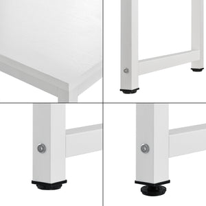 [en.casa]® Skrivebord Herning - 75x120x60cm - stål - melaminbelagt spånplade - justerbar højde