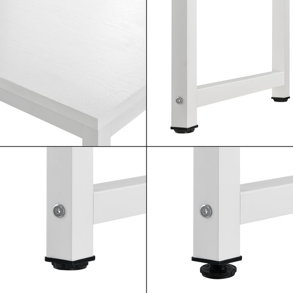 [en.casa]® Skrivebord Herning - 75x120x60cm - stål - melaminbelagt spånplade - justerbar højde