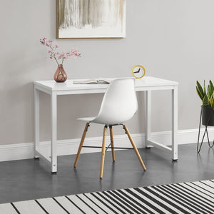 [en.casa]® Skrivebord Herning - 75x120x60cm - stål - melaminbelagt spånplade - justerbar højde