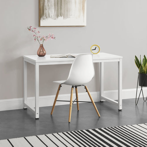 [en.casa]® Skrivebord Herning - 75x120x60cm - stål - melaminbelagt spånplade - justerbar højde
