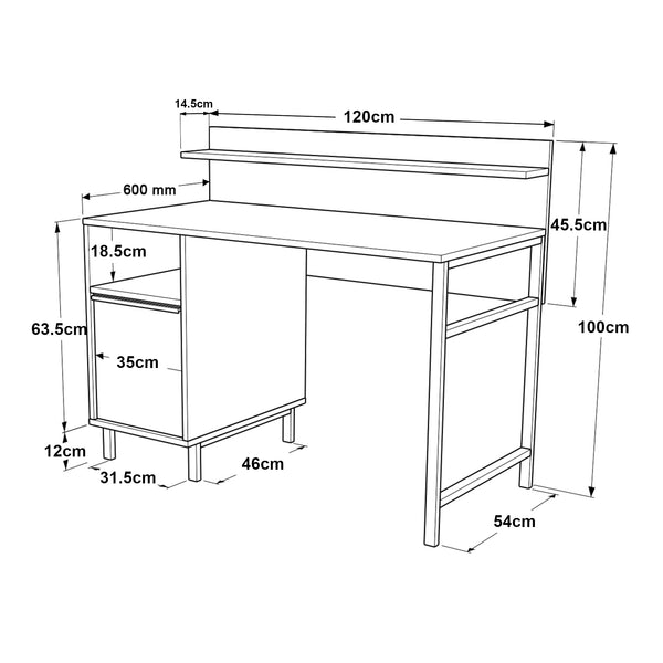 Skrivebord Fajaarire 120x60x100 cm [en.casa]