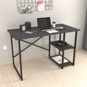 Skrivebord Nittedal med hylde 120x60x75cm i forskellige farver [en.casa]