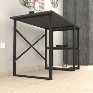 Skrivebord Nittedal med hylde 120x60x75cm i forskellige farver [en.casa]