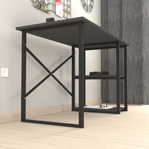 Skrivebord Nittedal med hylde 120x60x75cm i forskellige farver [en.casa]