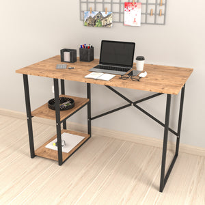 Skrivebord Nittedal med hylde 120x60x75cm i forskellige farver [en.casa]