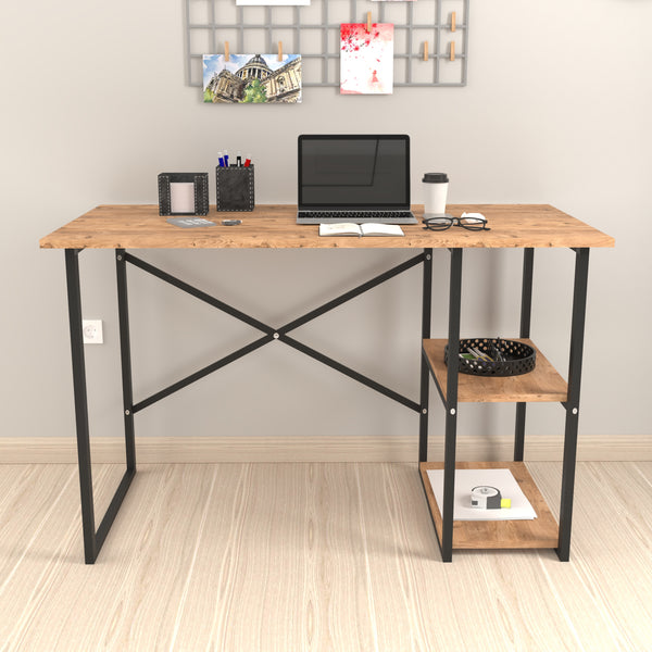 Skrivebord Nittedal med hylde 120x60x75cm i forskellige farver [en.casa]