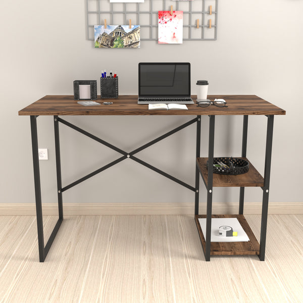 Skrivebord Nittedal med hylde 120x60x75cm i forskellige farver [en.casa]