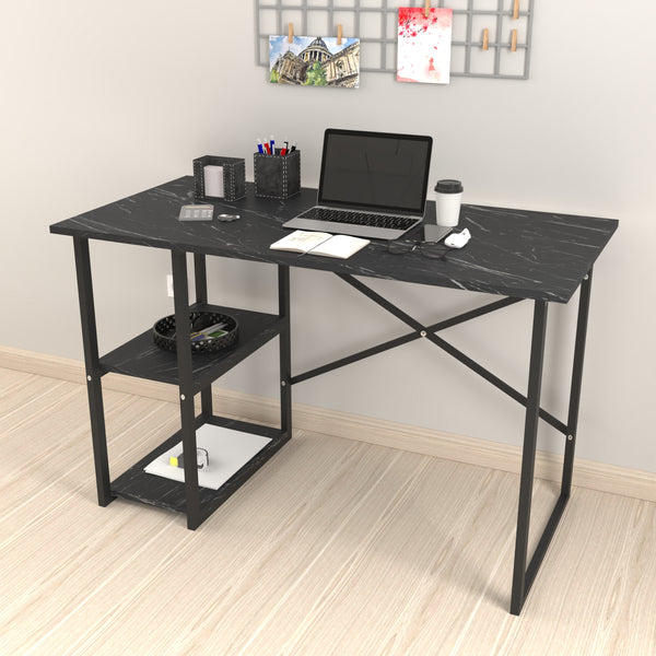 Skrivebord Nittedal med hylde 120x60x75cm i forskellige farver [en.casa]