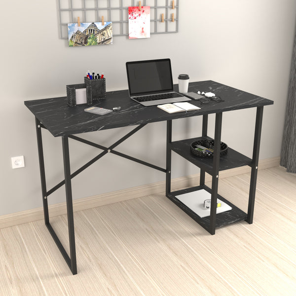 Skrivebord Nittedal med hylde 120x60x75cm i forskellige farver [en.casa]