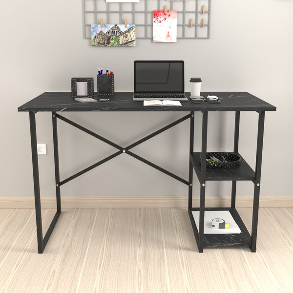 Skrivebord Nittedal med hylde 120x60x75cm i forskellige farver [en.casa]