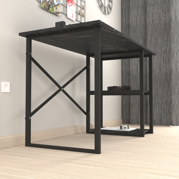 Skrivebord Nittedal med hylde 120x60x75cm i forskellige farver [en.casa]