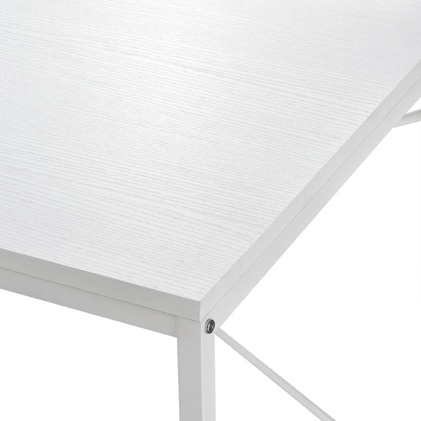 [en.casa]® Skrivebord Stavanger med 4 hylder - 122x120x64cm - stål - melaminbelagt spånplade