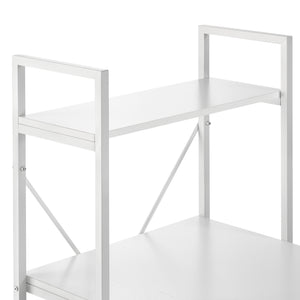 [en.casa]® Skrivebord Stavanger med 4 hylder - 122x120x64cm - stål - melaminbelagt spånplade