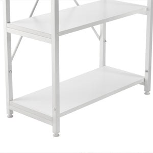 [en.casa]® Skrivebord Stavanger med 4 hylder - 122x120x64cm - stål - melaminbelagt spånplade